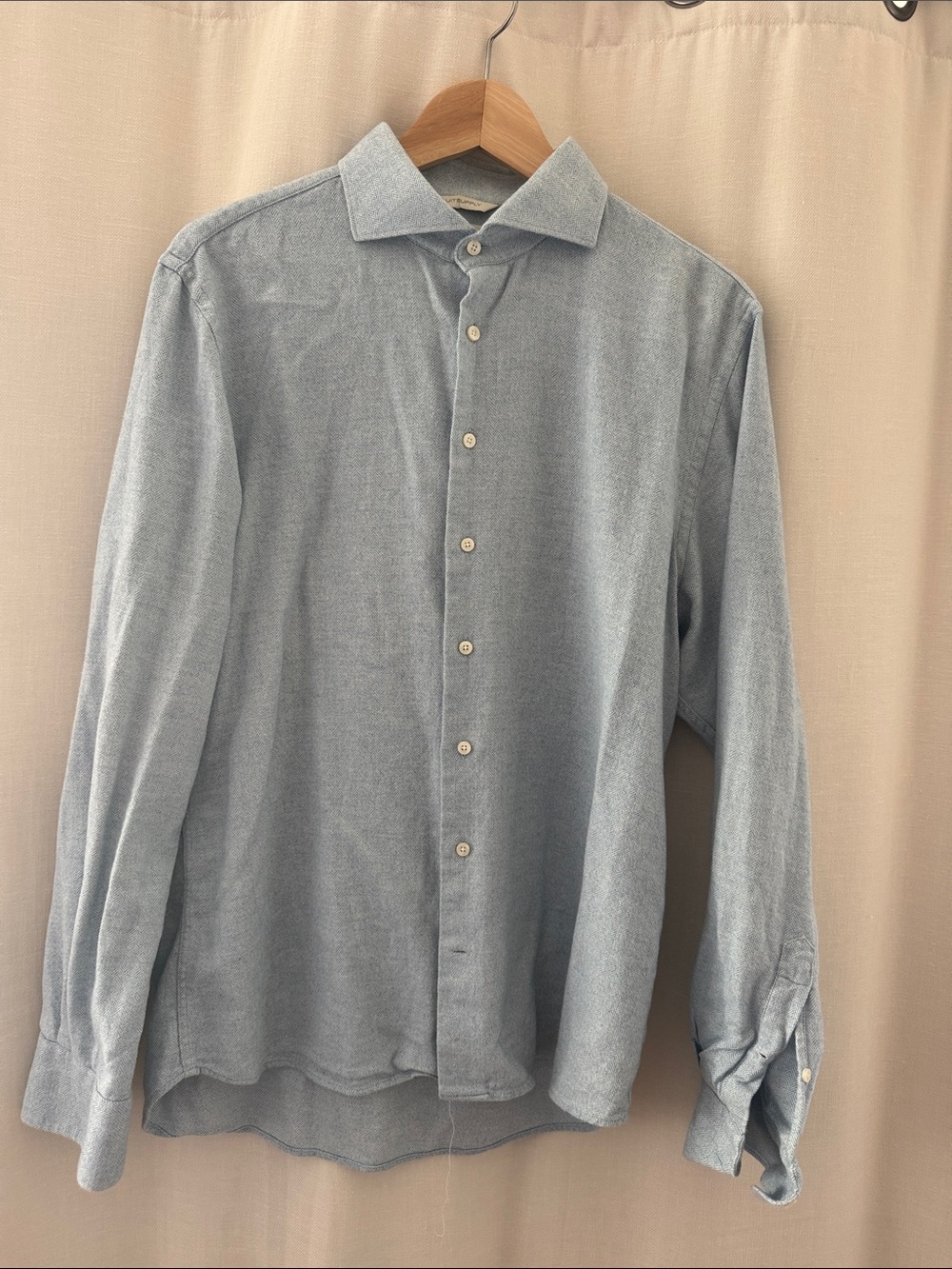Suitsupply Soft Heather Blue Spread Collar Dress Shirt